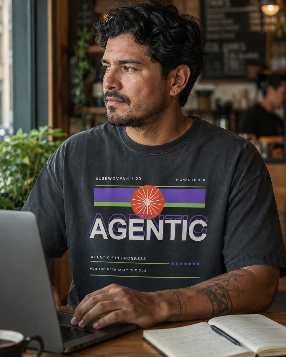 Agentic AI T-Shirt design preview in Bone