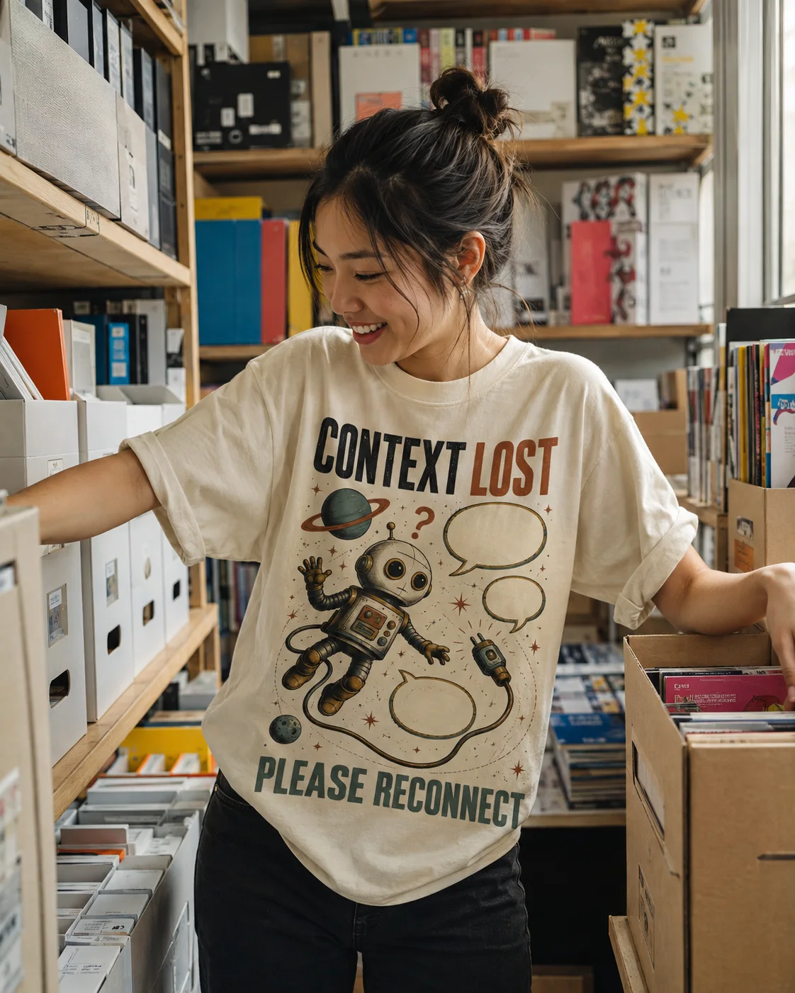 Context Lost | Graphic T-Shirt design preview in Bone
