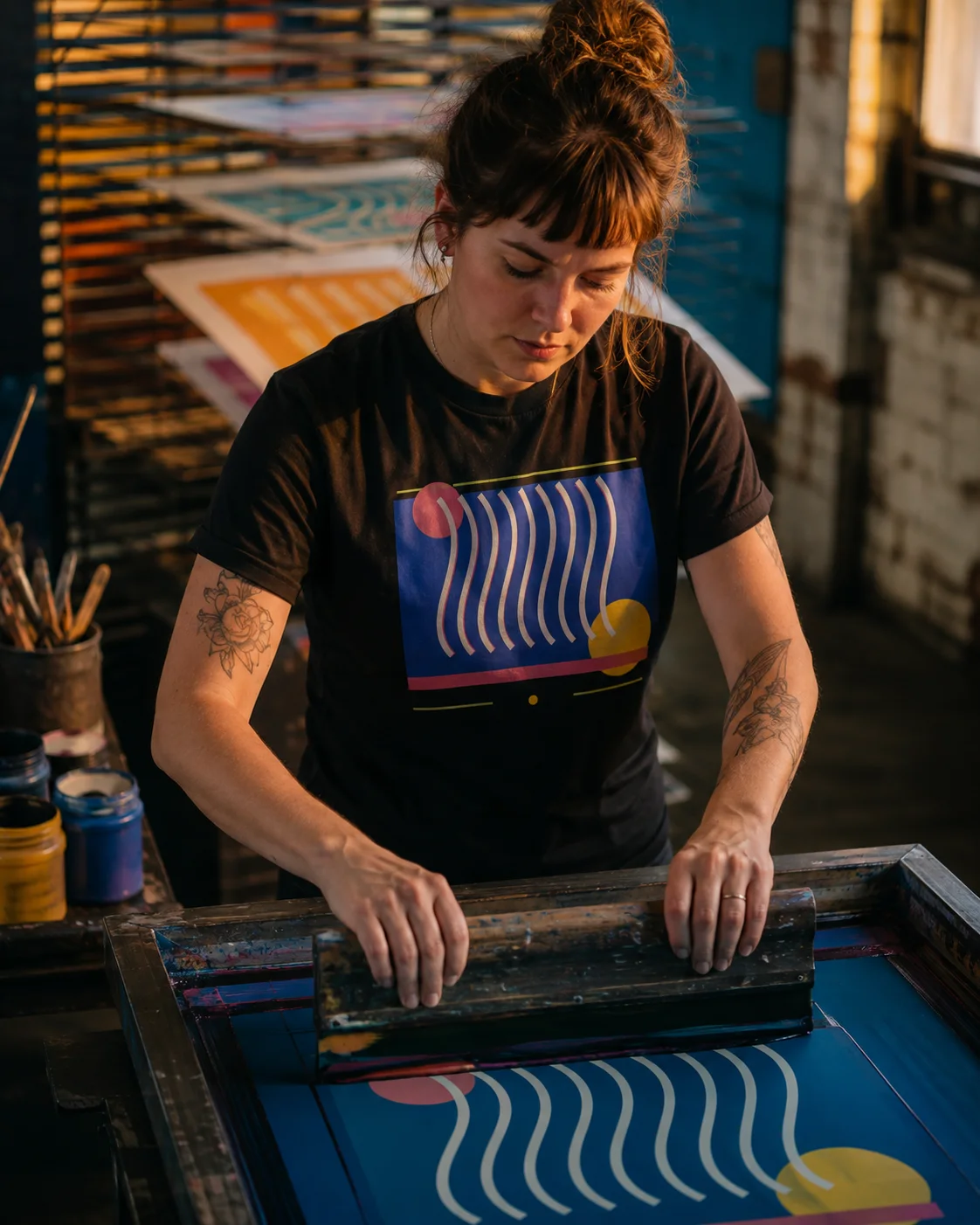 Entropy AI T-Shirt design preview in Washed black