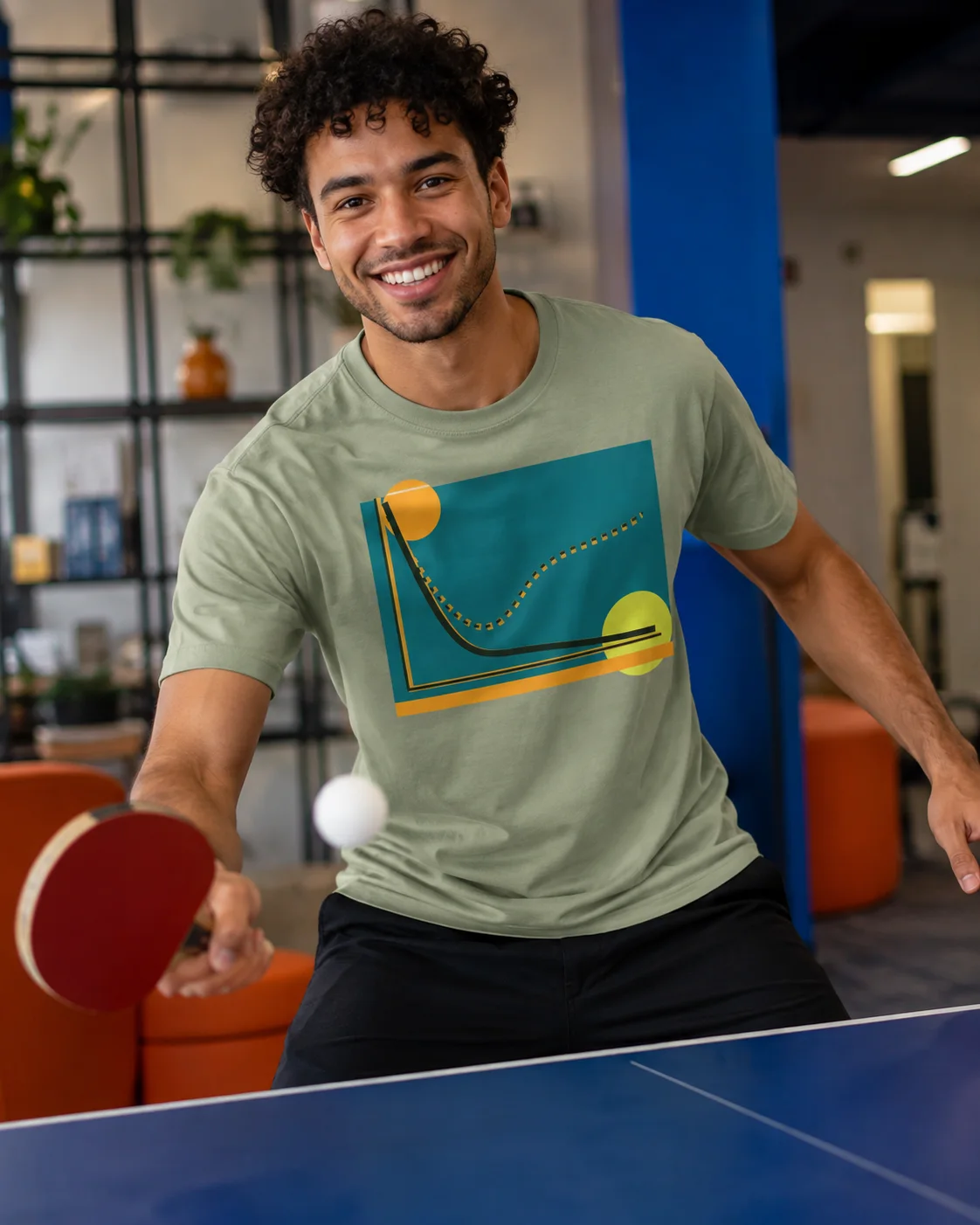 Loss Function AI T-Shirt design preview in Sage