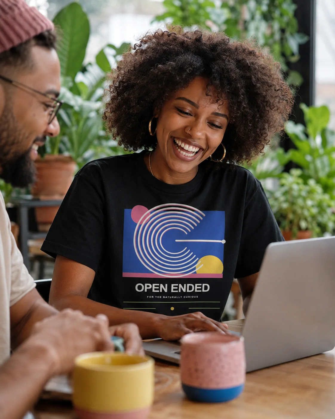Open Ended AI T-Shirt design preview in Washed black