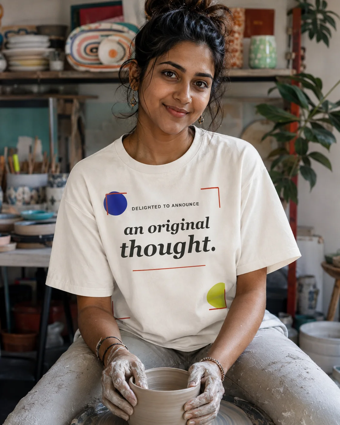 An Original Thought | Graphic T-Shirt design preview in Bone