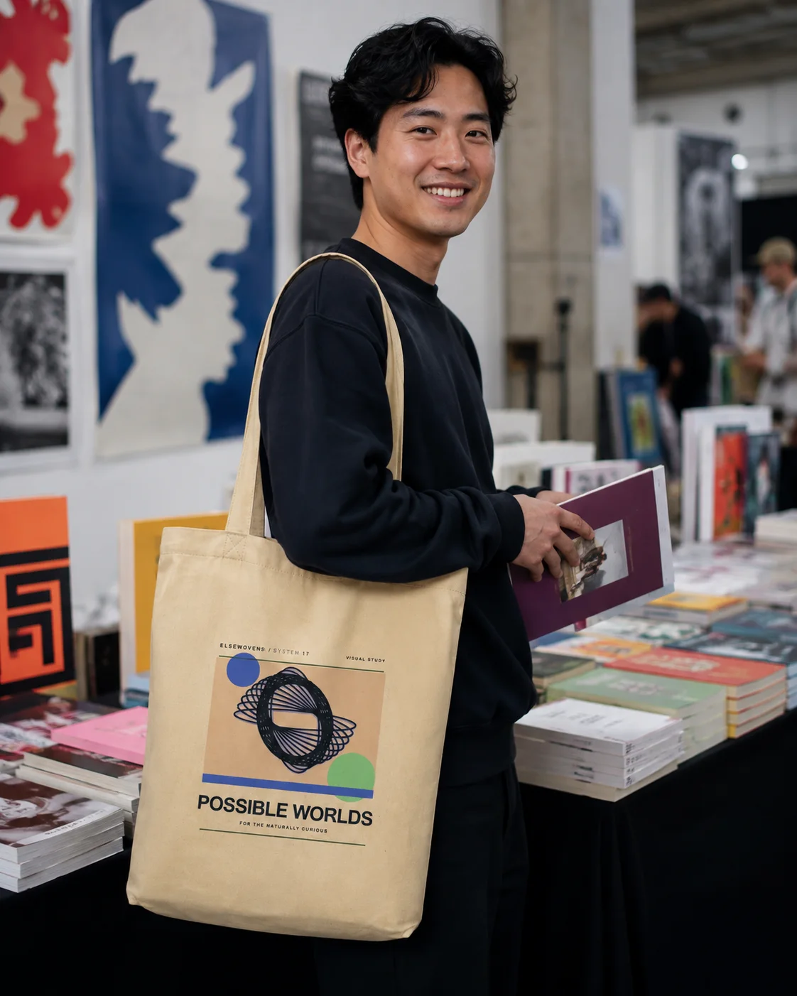 Possible Worlds AI Tote Bag design preview in Bone