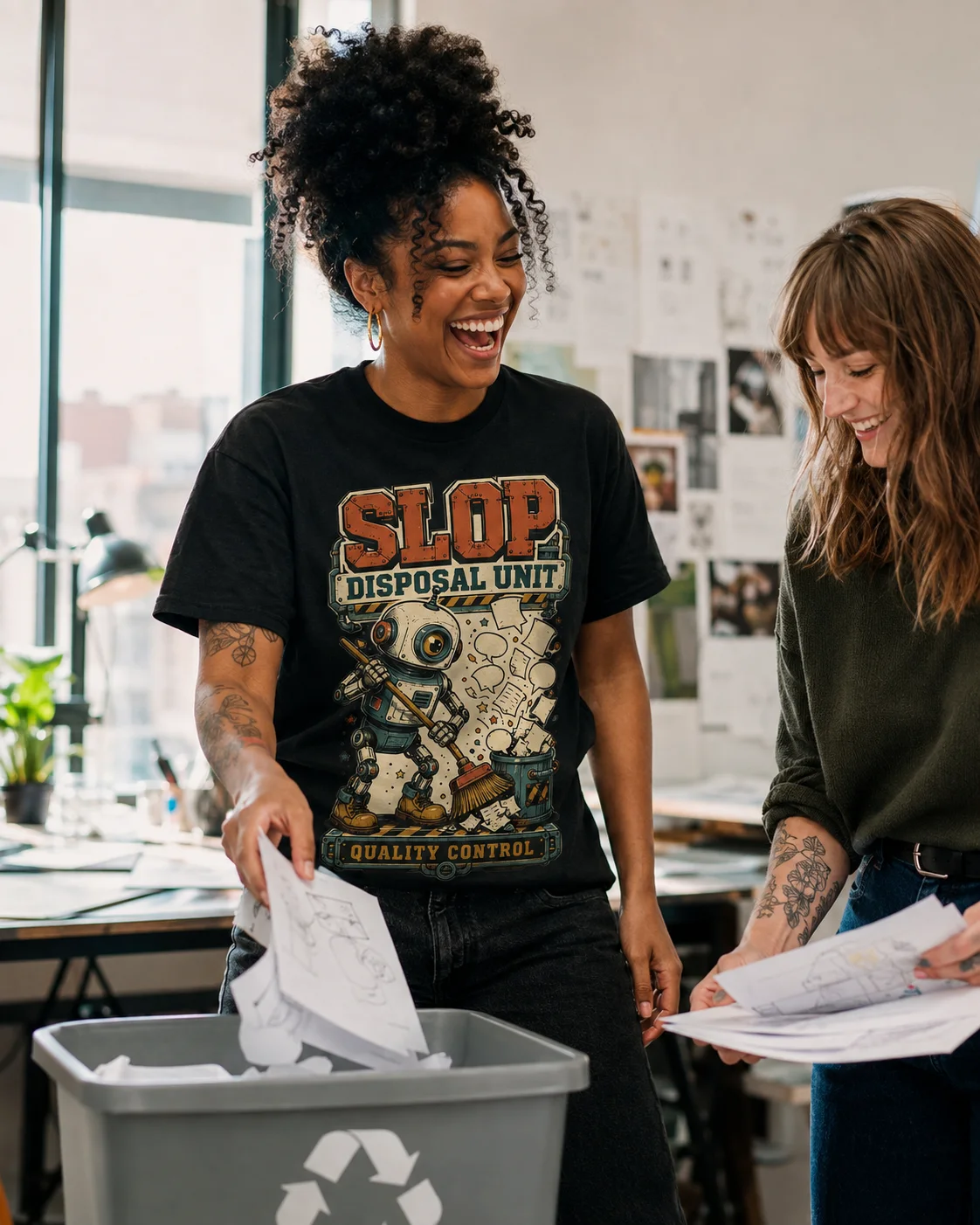 Slop Disposal Unit | Graphic T-Shirt design preview in Washed black
