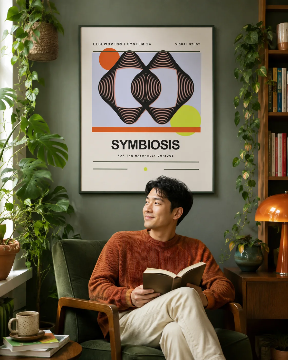 Symbiosis AI-Inspired Art Print design preview in Bone