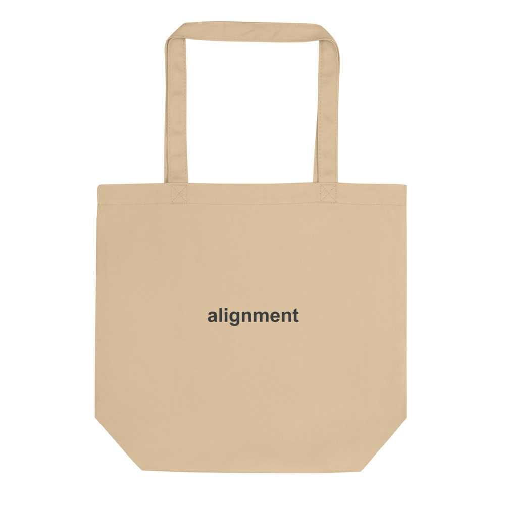 Alignment AI Tote Bag in Oyster Printful mockup